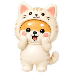 チビ柴の着ぐるみ ねこ推し40（文字なし）