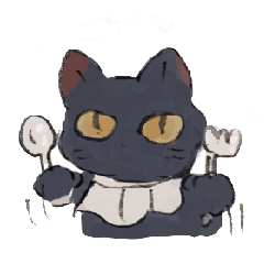 黒ネコとお友達