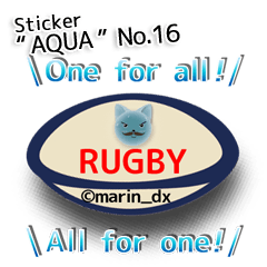 ねこ!?ラグビー『アクア』No.16 【グレー】