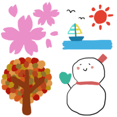 １年中使える春夏秋冬のスタンプ