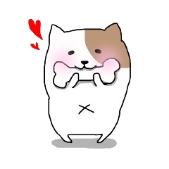 ぽっちゃり犬のスタンプ