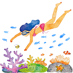 ダイバーさんへ！海のスタンプ