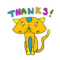 カラフルな目の細い猫たち