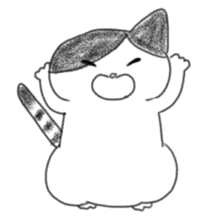 片耳こんちゃんシンプルスタンプ