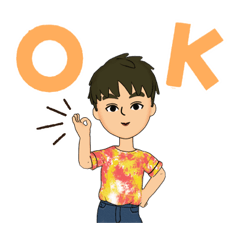 爽やかな男の子のスタンプ