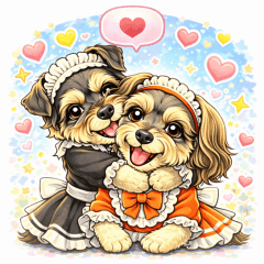 シュナ友さんに贈る ほっこり挨拶スタンプ