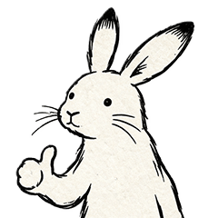 Choju-Giga Style Rabbit Stickers