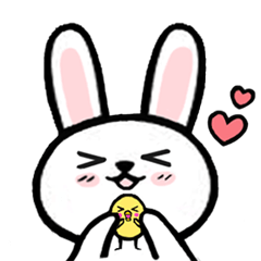 仲良しうさぎとひよこ