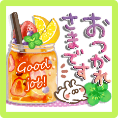 大人可愛い❀ねことうさぎの丁寧なスタンプ2