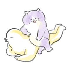 ふるえるとりの水彩スタンプ