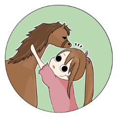 少女と馬のまったり生活