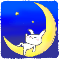 朝と夜のうさぎ