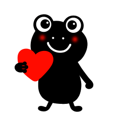黒カエルさんスタンプ