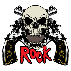 頭骸骨と拳銃（A）