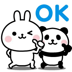動く！うさぎとぱんだのシンプルな言葉