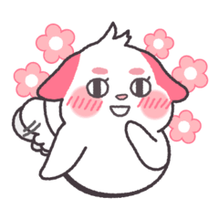 楕円形の穴のピンクの犬-テキストなし1更新