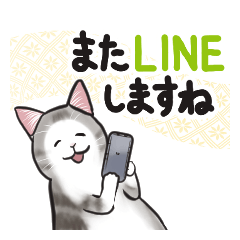 中高年ねこ　いつものあいさつ