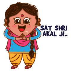 パンジャブ語の女性のステッカー