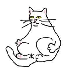 マウス書きにゃんこ　&#034;白猫みみちゃん&#034;