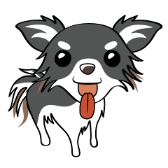 愛犬スタンプ　ロングコートチワワ