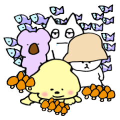 ねこの友達いっぱいスタンプ