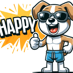 サングラス犬の日常スタンプ