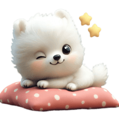 もふもふキュートな白わんこ