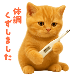 茶トラ猫ぬいぐるみの言い訳スタンプ