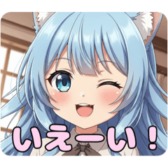 巻き髪スタンプ(ありさ&はちみ)