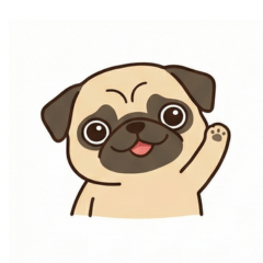 Cute pug stickers2026